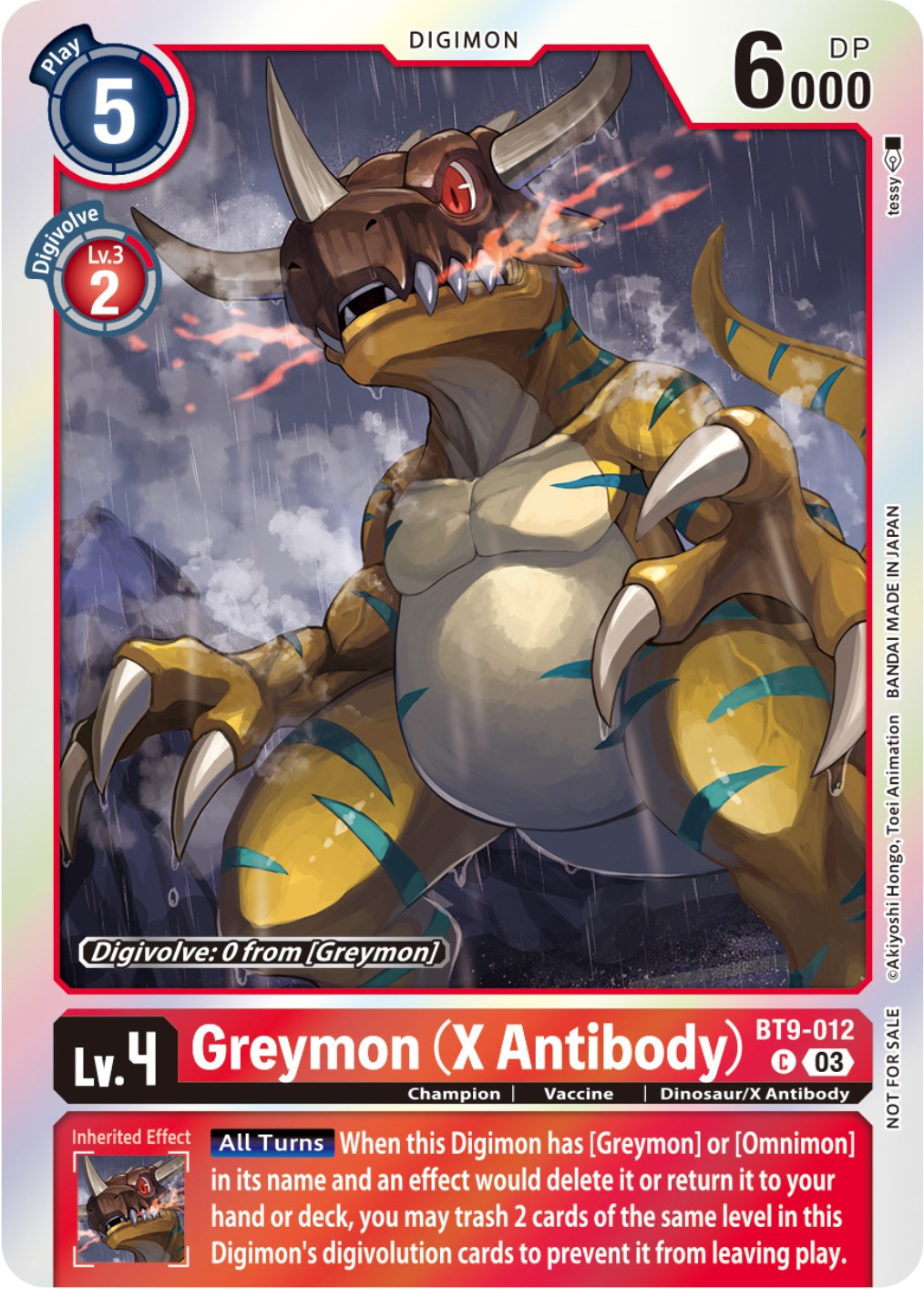 Greymon (X Antibody) [BT9-012] (Blast Ace Pre-Release Winner) [X Record] | Amazing Games TCG