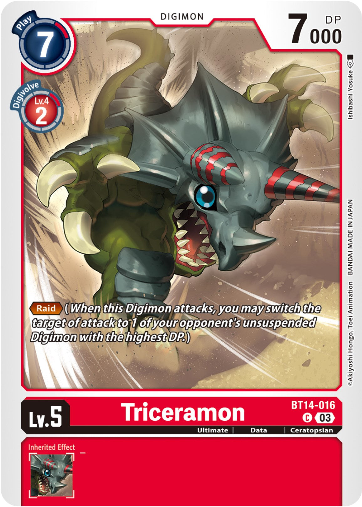 Triceramon [BT14-016] [Blast Ace] | Amazing Games TCG