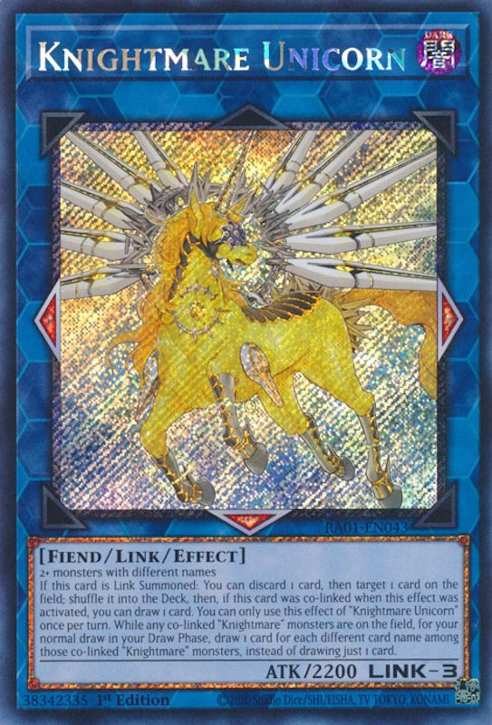 Knightmare Unicorn [RA01-EN043] Platinum Secret Rare | Amazing Games TCG