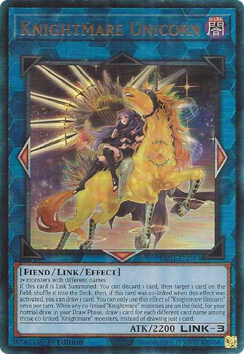 Knightmare Unicorn (Alternate Art) [RA01-EN043] Prismatic Ultimate Rare | Amazing Games TCG