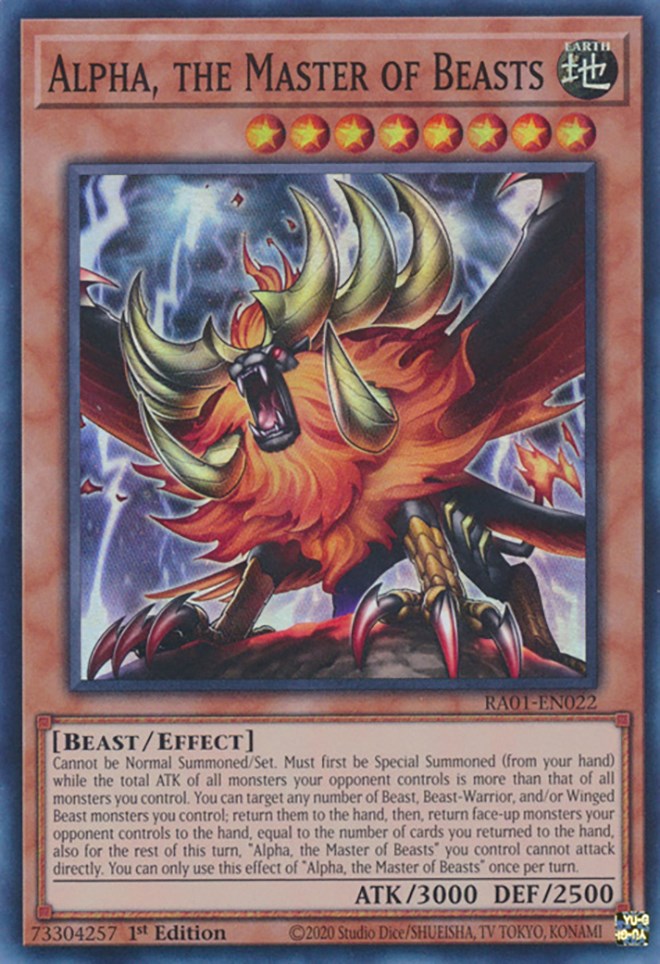 Alpha, the Master of Beasts [RA01-EN022] Super Rare | Amazing Games TCG