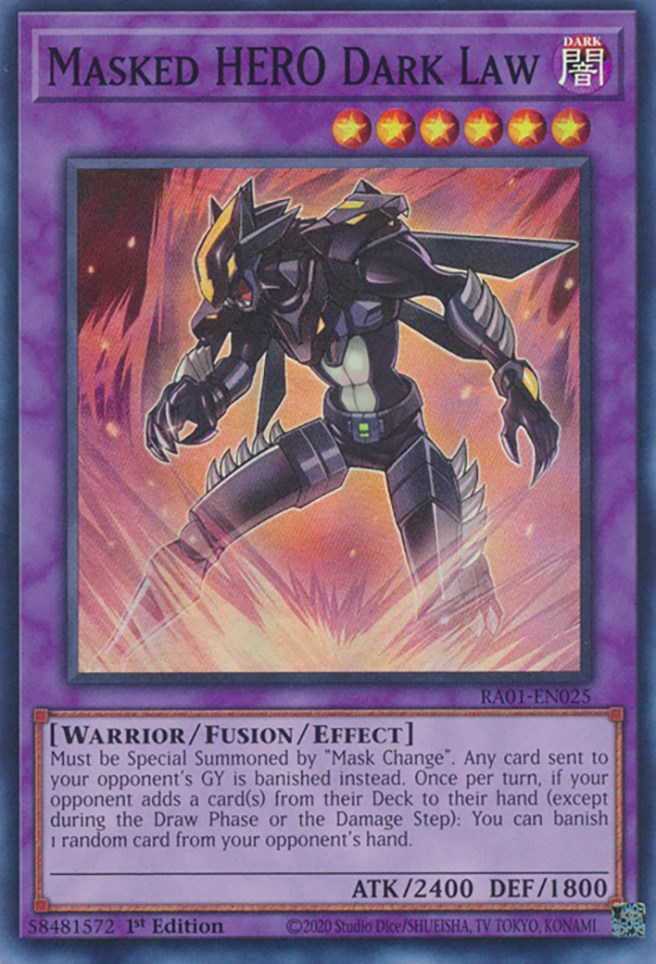 Masked HERO Dark Law [RA01-EN025] Super Rare | Amazing Games TCG