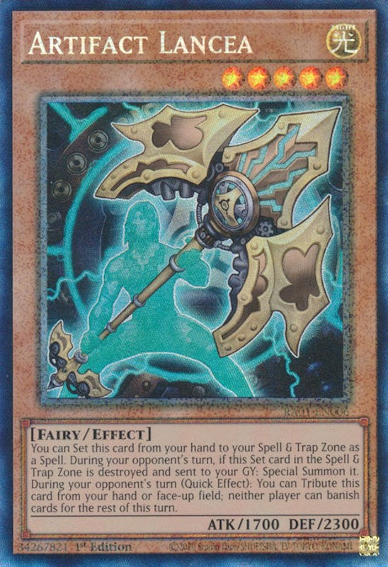 Artifact Lancea [RA01-EN006] Prismatic Collector's Rare | Amazing Games TCG