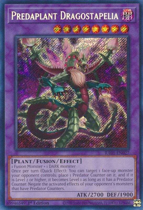 Predaplant Dragostapelia [RA01-EN027] Secret Rare | Amazing Games TCG