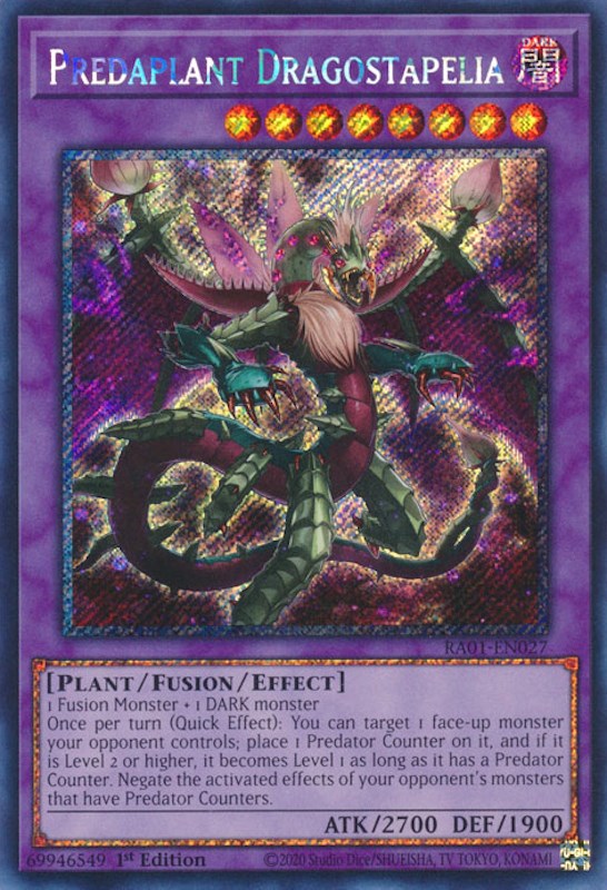 Predaplant Dragostapelia [RA01-EN027] Platinum Secret Rare | Amazing Games TCG