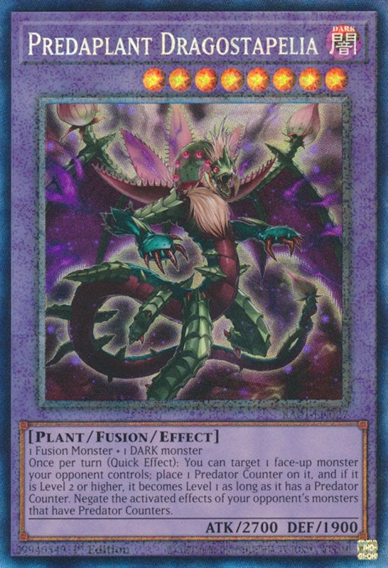 Predaplant Dragostapelia [RA01-EN027] Prismatic Collector's Rare | Amazing Games TCG