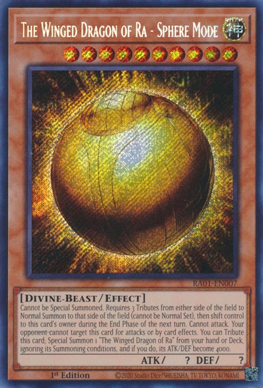 The Winged Dragon of Ra - Sphere Mode [RA01-EN007] Secret Rare | Amazing Games TCG