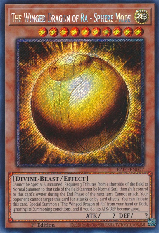 The Winged Dragon of Ra - Sphere Mode [RA01-EN007] Platinum Secret Rare | Amazing Games TCG