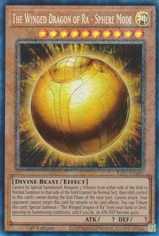 The Winged Dragon of Ra - Sphere Mode [RA01-EN007] Prismatic Collector's Rare | Amazing Games TCG