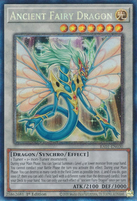Ancient Fairy Dragon [RA01-EN030] Prismatic Collector's Rare | Amazing Games TCG