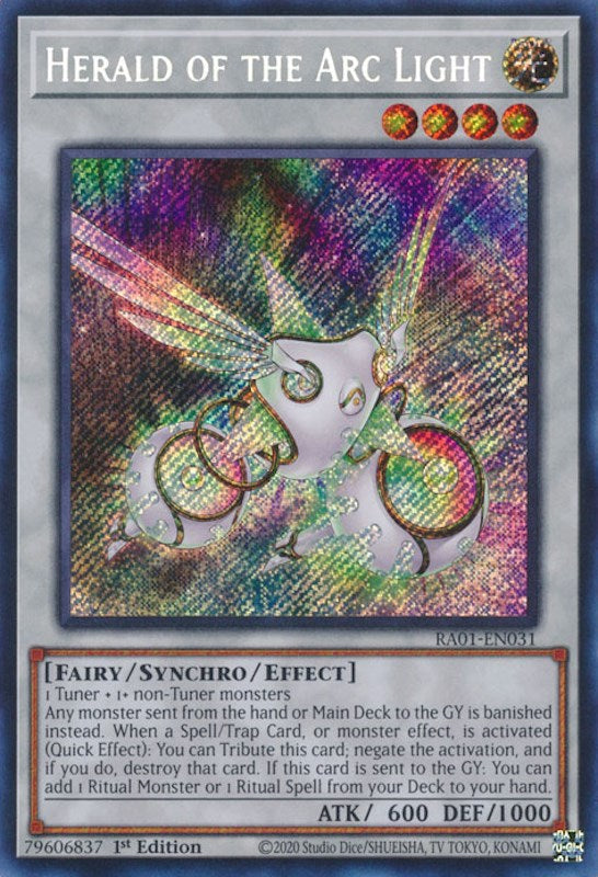 Herald of the Arc Light [RA01-EN031] Secret Rare | Amazing Games TCG