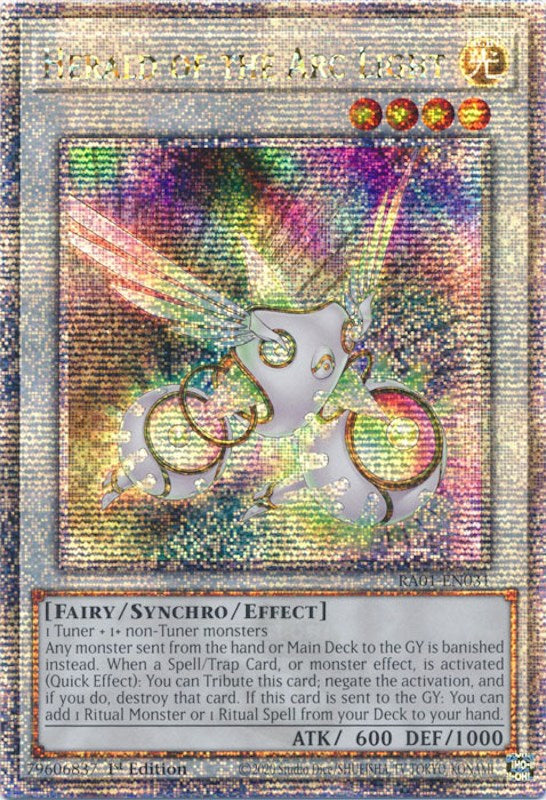 Herald of the Arc Light [RA01-EN031] Quarter Century Secret Rare | Amazing Games TCG