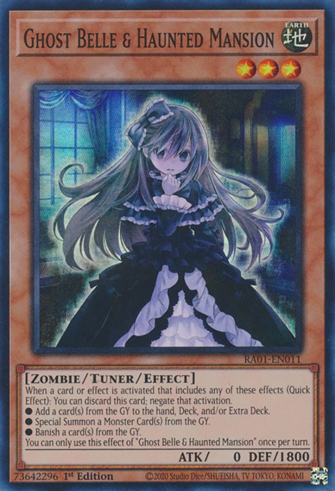 Ghost Belle & Haunted Mansion [RA01-EN011] Super Rare | Amazing Games TCG