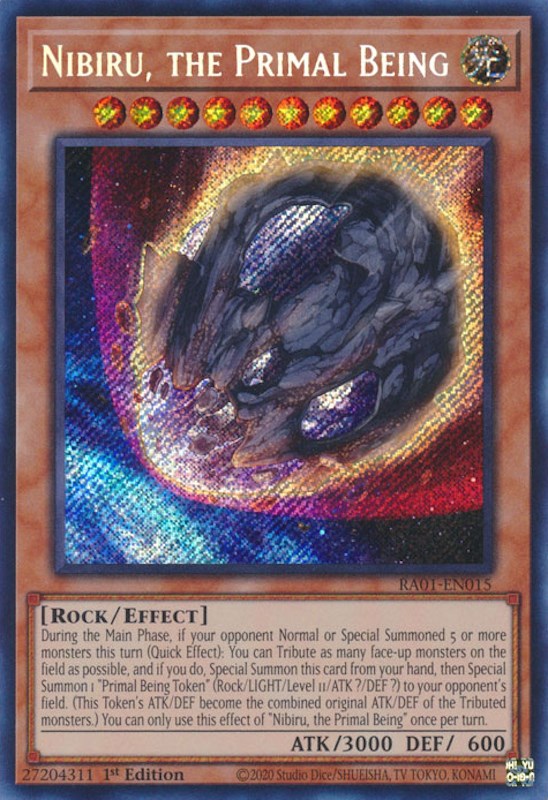 Nibiru, the Primal Being [RA01-EN015] Secret Rare | Amazing Games TCG