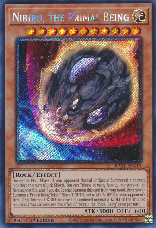 Nibiru, the Primal Being [RA01-EN015] Platinum Secret Rare | Amazing Games TCG