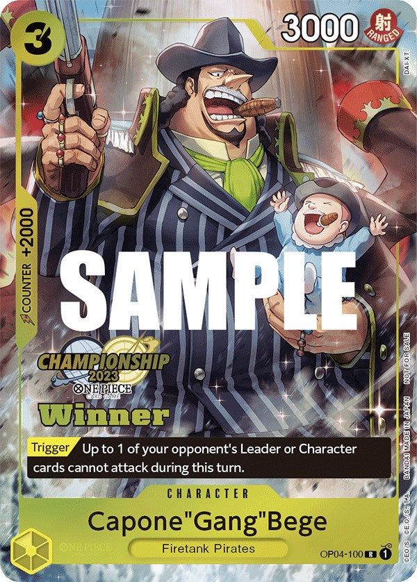 Capone"Gang"Bege (CS 2023 Top Players Pack) [Winner] [One Piece Promotion Cards] | Amazing Games TCG