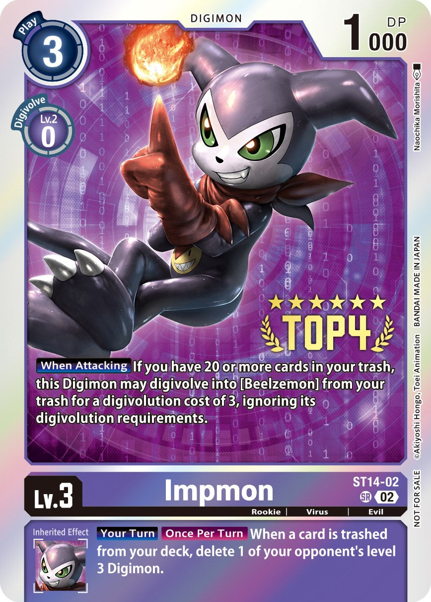 Impmon [ST14-02] (Digimon 3-On-3 November 2023 Top 4) [Starter Deck: Beelzemon Advanced Deck Set] | Amazing Games TCG