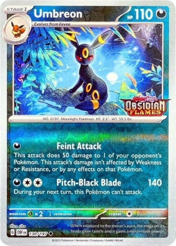 Umbreon (130/197) (Obsidian Flames Stamped) [Scarlet & Violet: Obsidian Flames] | Amazing Games TCG