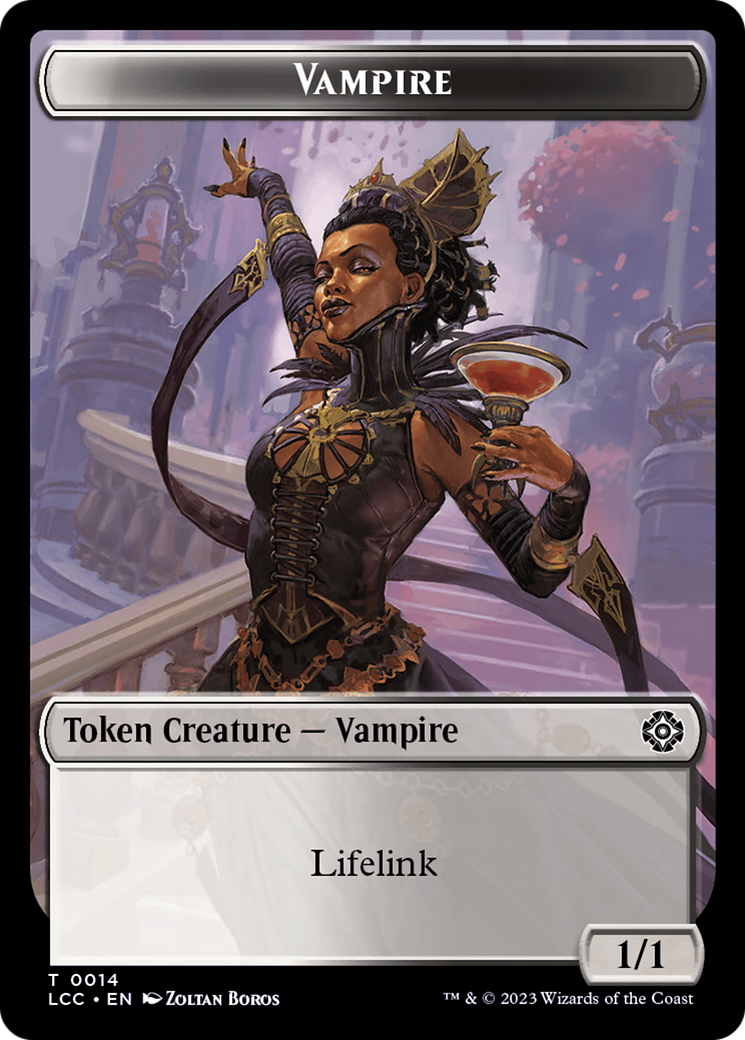 Vampire (0014) // Vampire Demon Double-Sided Token [The Lost Caverns of Ixalan Commander Tokens] | Amazing Games TCG