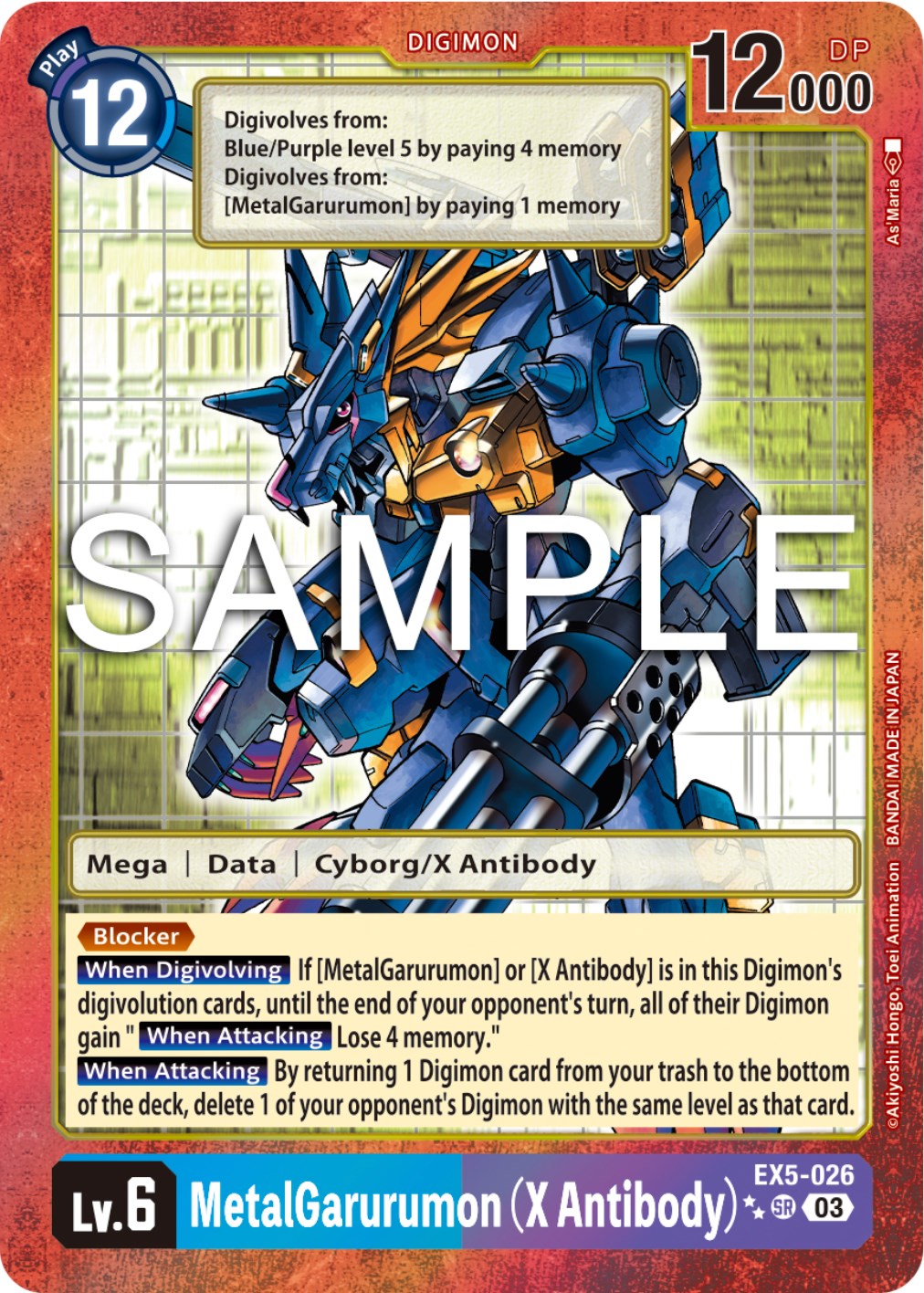 MetalGarurumon (X Antibody) [EX5-026] (2 Star Alternate Art) [Animal Colosseum] | Amazing Games TCG