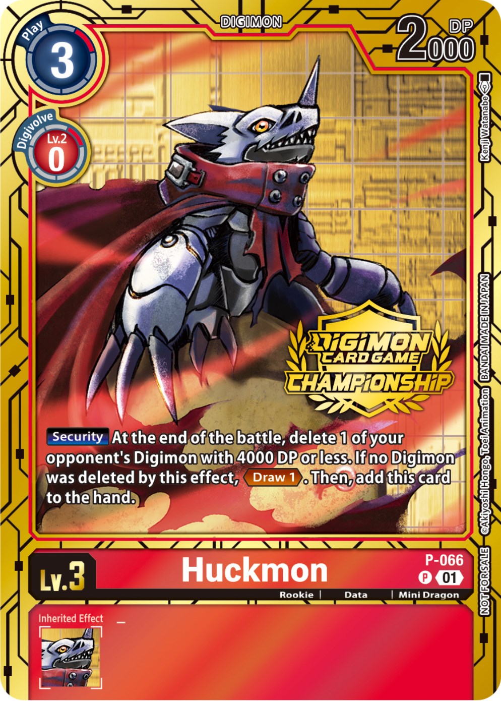 Huckmon [P-066] (Championship 2023 Gold Card Set) [Promotional Cards] | Amazing Games TCG