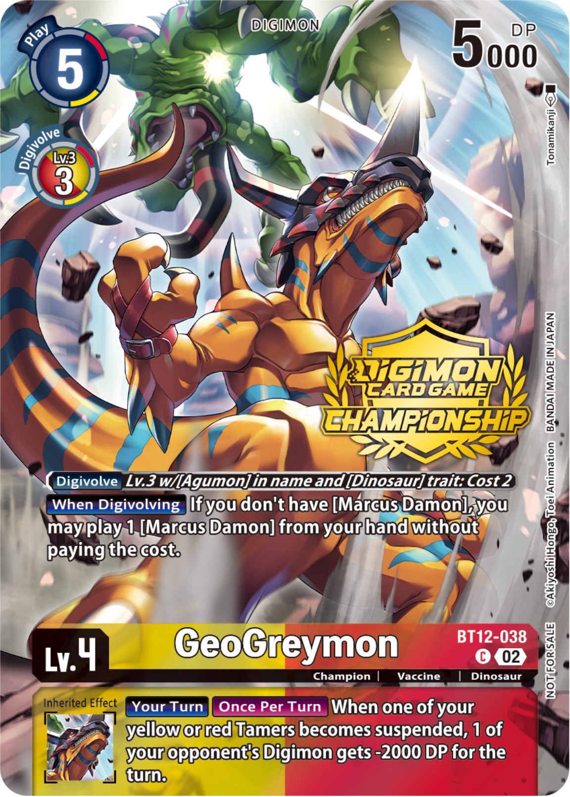 GeoGreymon [BT12-038] (Championship 2023 Tamers Pack) [Across Time Promos] | Amazing Games TCG