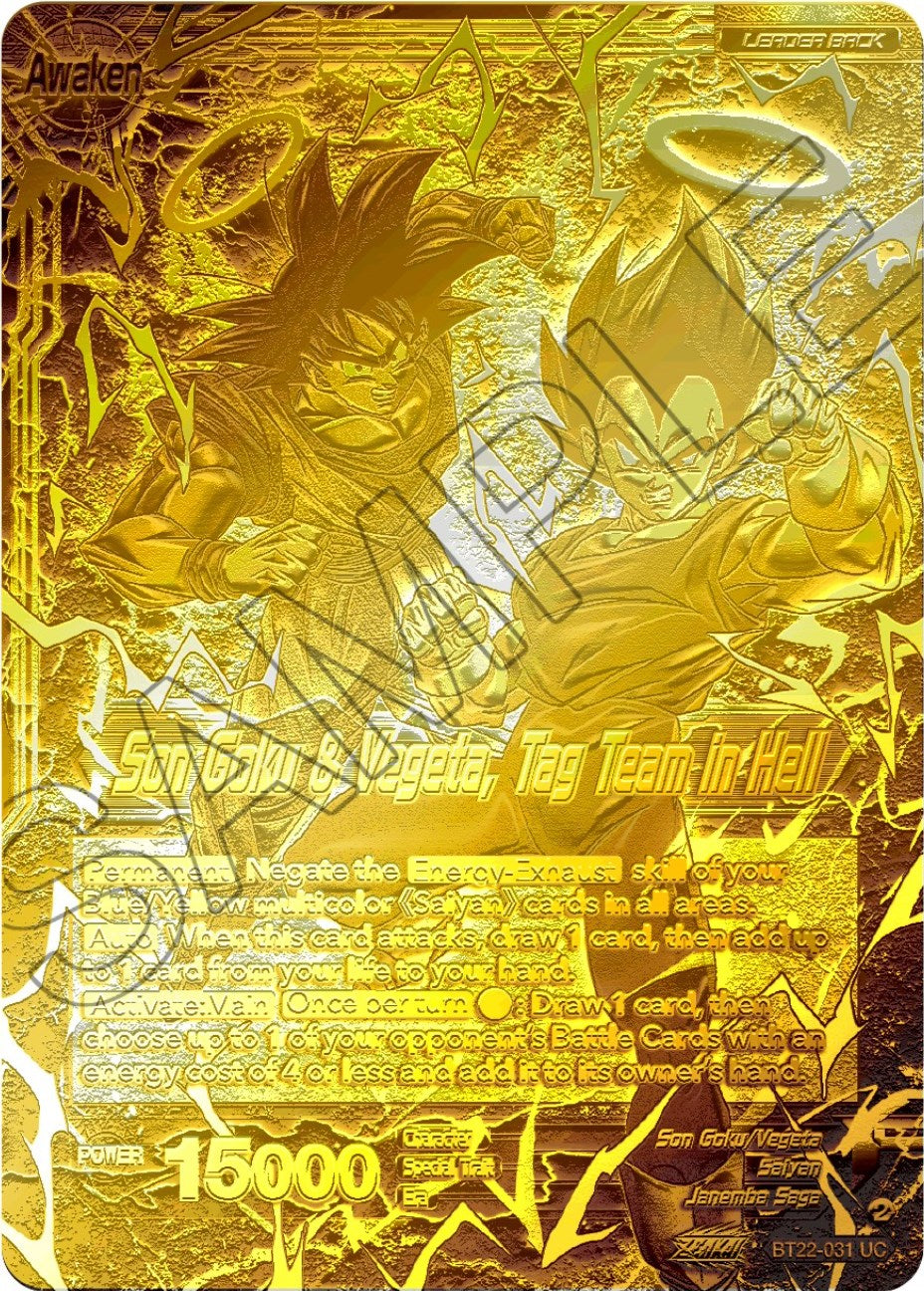 Son Goku // Son Goku & Vegeta, Tag Team in Hell (2023 Championship Finals) (Gold Metal Foil) (BT22-031) [Tournament Promotion Cards] | Amazing Games TCG