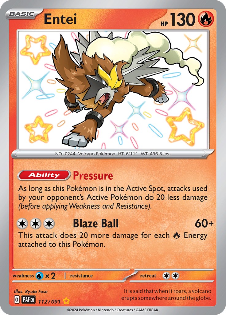 Entei (112/091) [Scarlet & Violet: Paldean Fates] | Amazing Games TCG