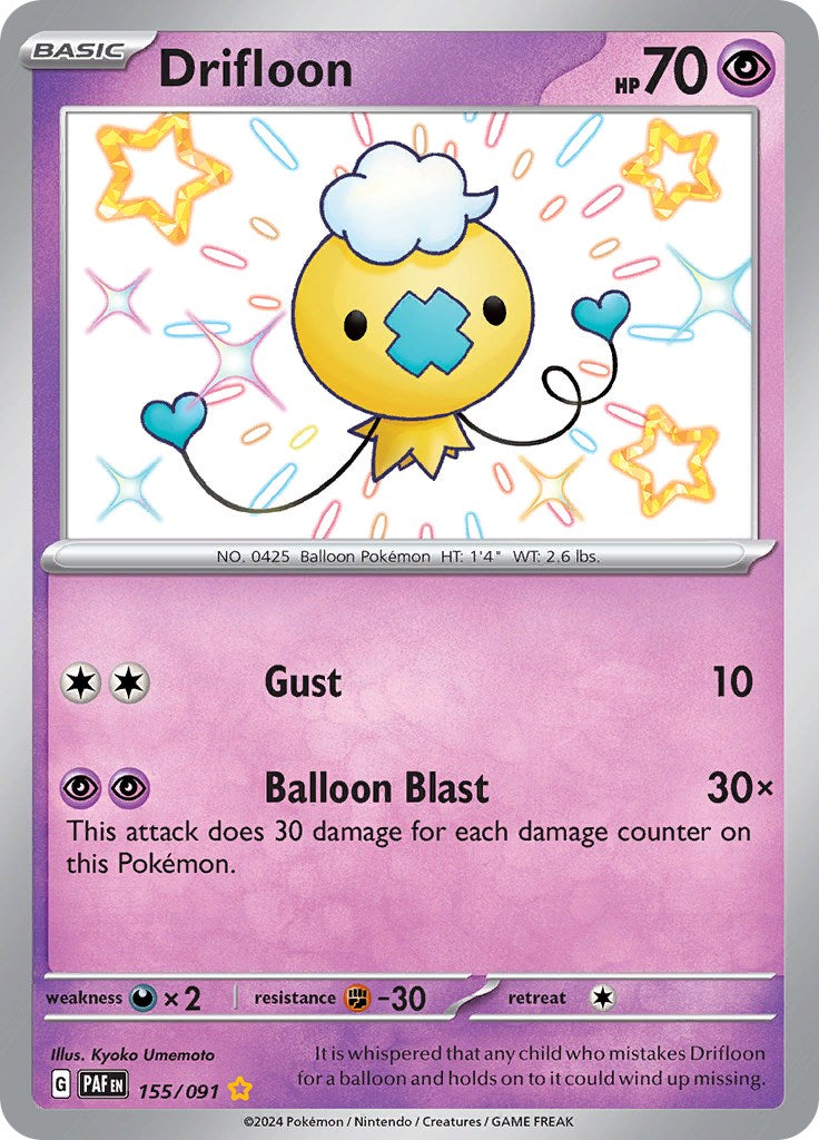 Drifloon (155/091) [Scarlet & Violet: Paldean Fates] | Amazing Games TCG