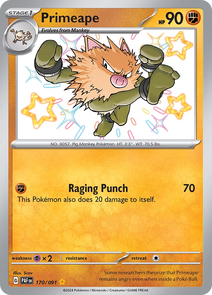 Primeape (170/091) [Scarlet & Violet: Paldean Fates] | Amazing Games TCG