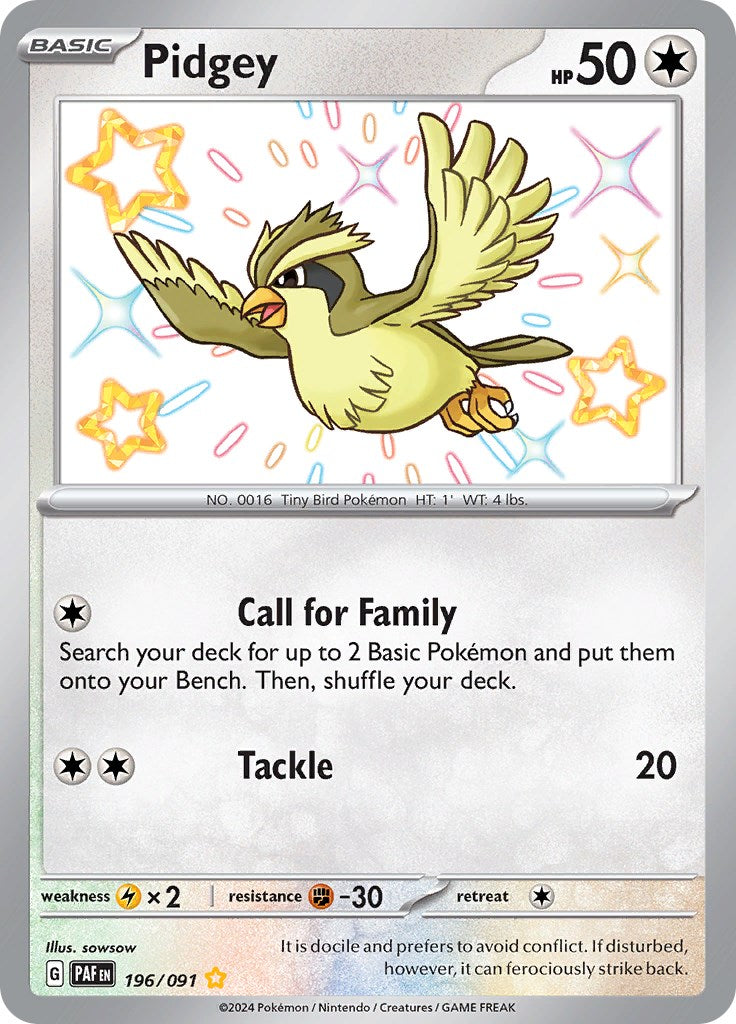 Pidgey (196/091) [Scarlet & Violet: Paldean Fates] | Amazing Games TCG