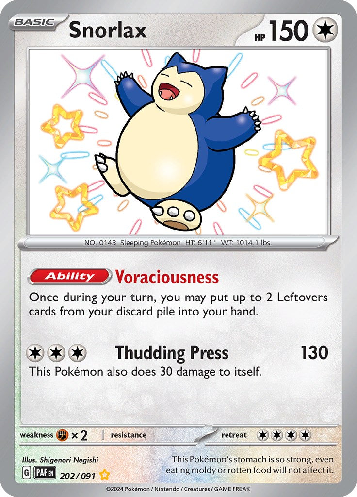 Snorlax (202/091) [Scarlet & Violet: Paldean Fates] | Amazing Games TCG