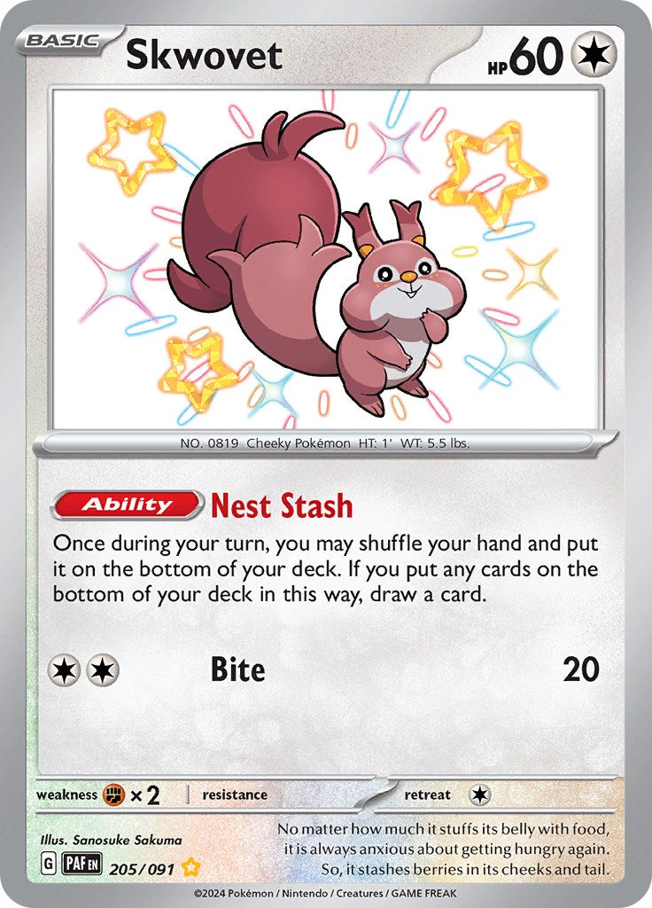 Skwovet (205/091) [Scarlet & Violet: Paldean Fates] | Amazing Games TCG