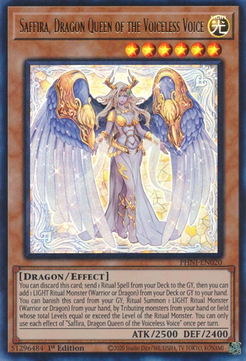 Saffira, Dragon Queen of the Voiceless Voice [PHNI-EN020] Ultra Rare | Amazing Games TCG