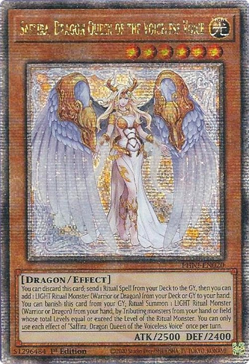 Saffira, Dragon Queen of the Voiceless Voice [PHNI-EN020] Quarter Century Secret Rare | Amazing Games TCG