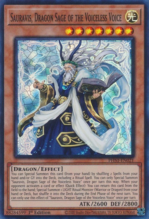 Sauravis, Dragon Sage of the Voiceless Voice [PHNI-EN021] Super Rare | Amazing Games TCG