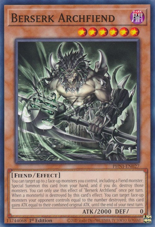 Berserk Archfiend [PHNI-EN027] Common | Amazing Games TCG