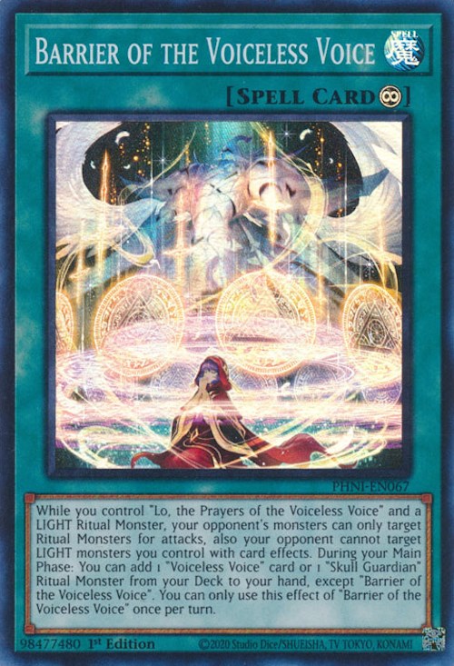 Barrier of the Voiceless Voice [PHNI-EN067] Super Rare | Amazing Games TCG