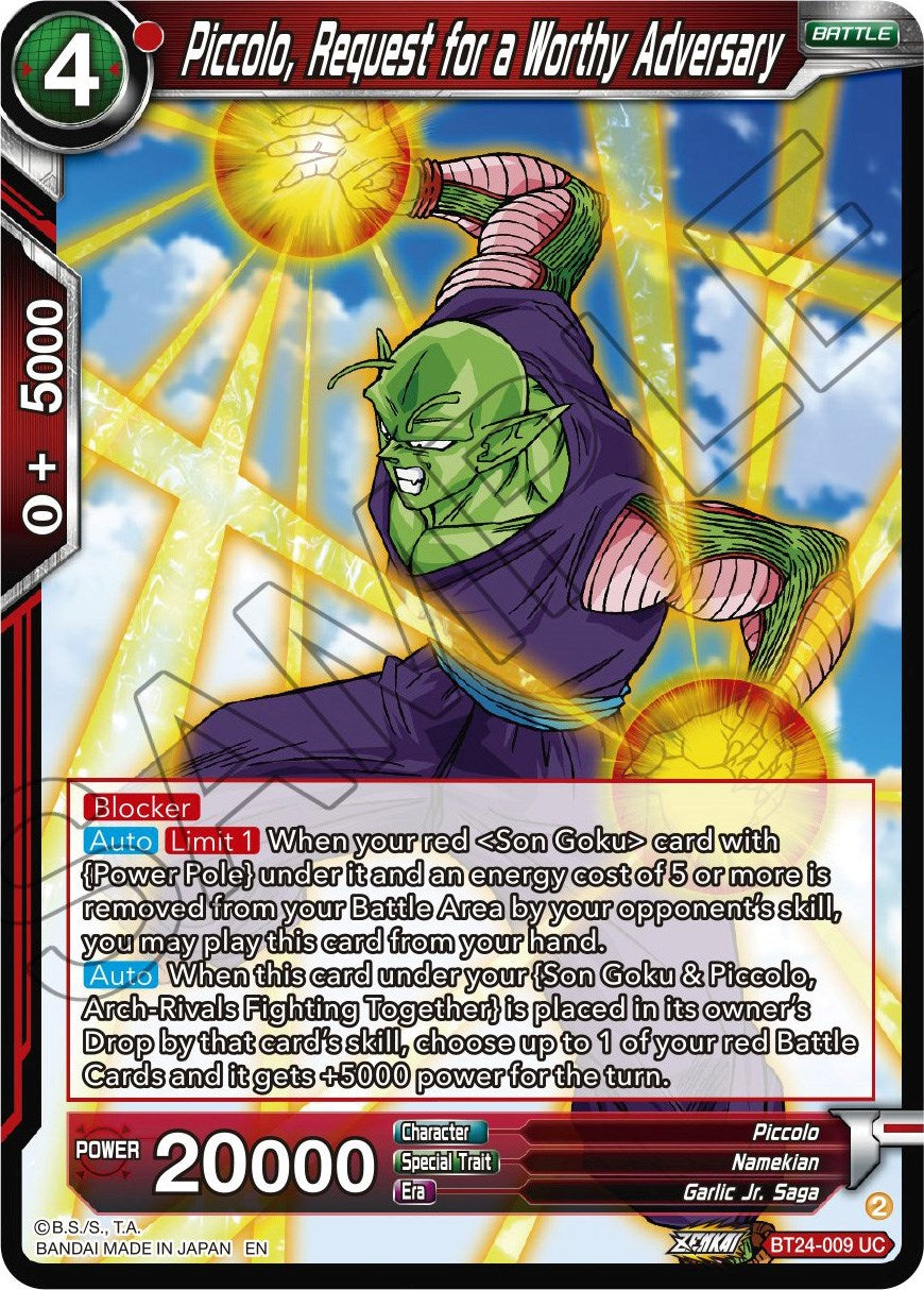 Piccolo, Request for a Worthy Adversary (BT24-009) [Beyond Generations] | Amazing Games TCG