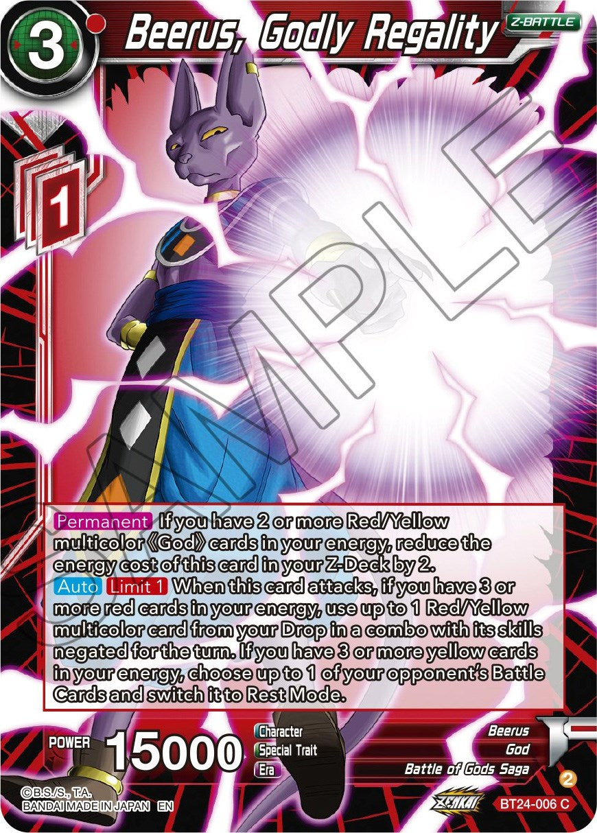 Beerus, Godly Regality (BT24-006) [Beyond Generations] | Amazing Games TCG