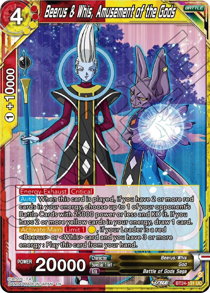 Beerus & Whis, Amusement of the Gods (BT24-131) [Beyond Generations] | Amazing Games TCG