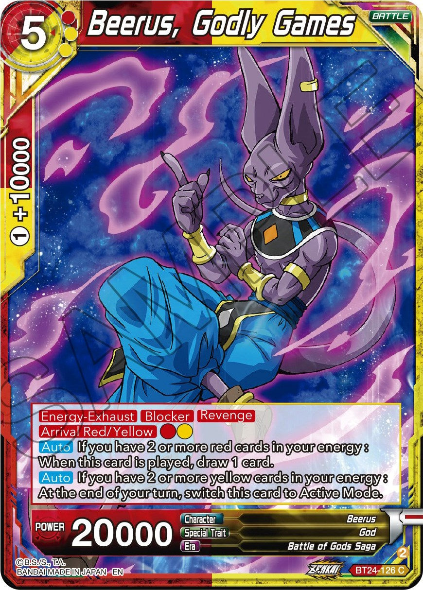 Beerus, Godly Games (BT24-126) [Beyond Generations] | Amazing Games TCG