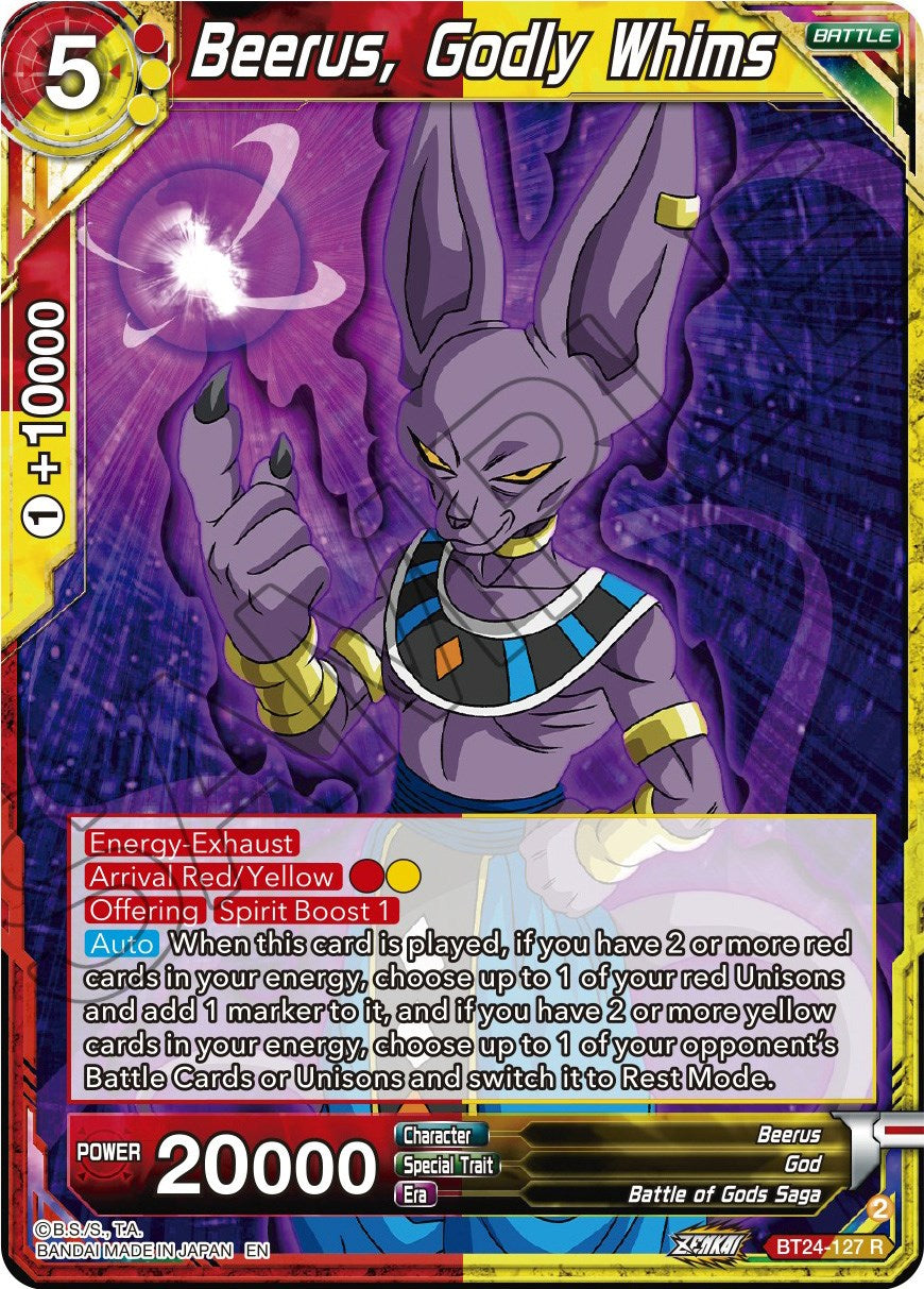 Beerus, Godly Whims (BT24-127) [Beyond Generations] | Amazing Games TCG
