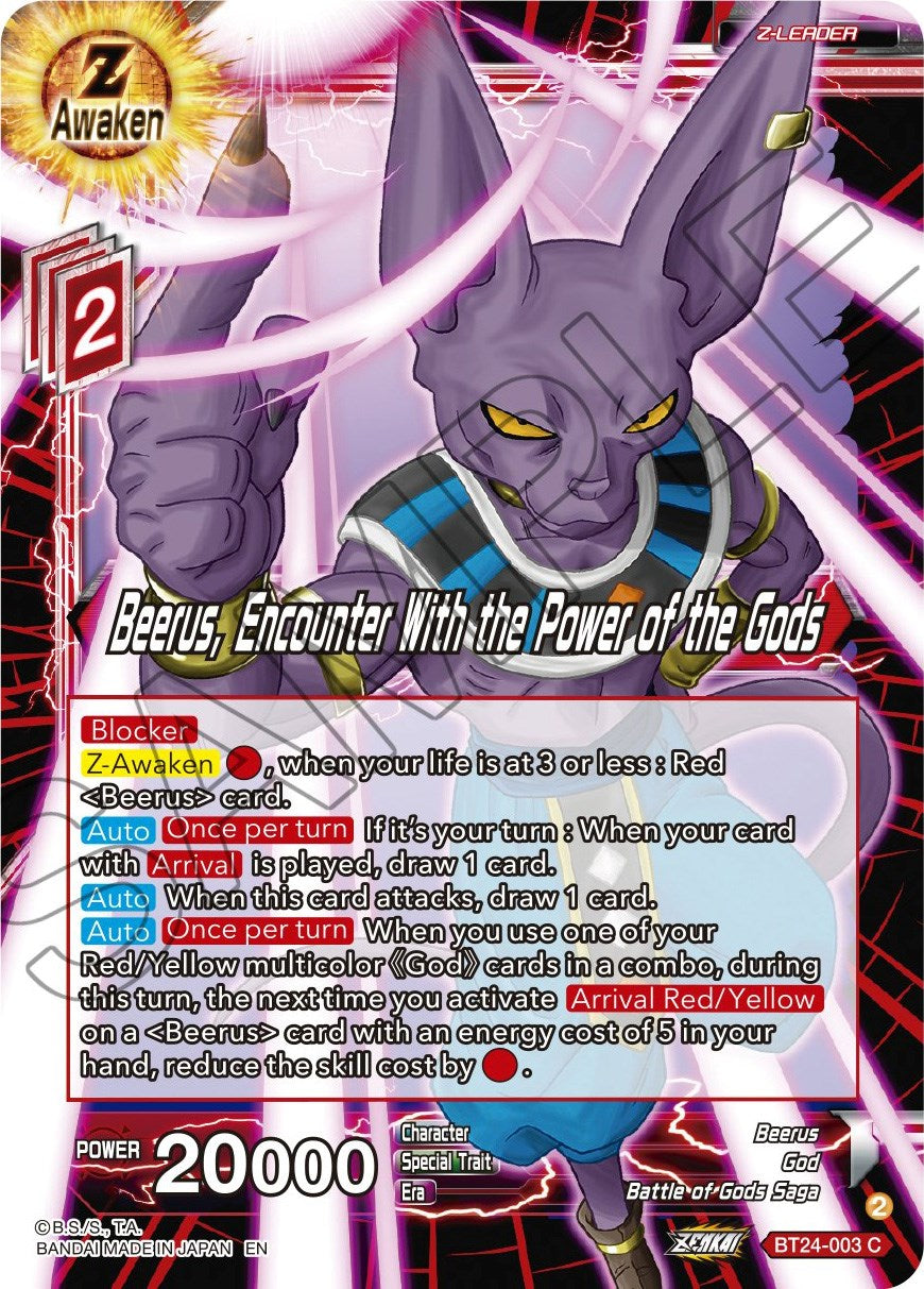 Beerus, Encounter With the Power of the Gods (BT24-003) [Beyond Generations] | Amazing Games TCG