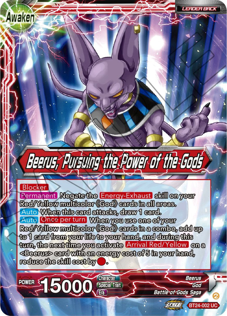 Beerus // Beerus, Pursuing the Power of the Gods (BT24-002) [Beyond Generations] | Amazing Games TCG
