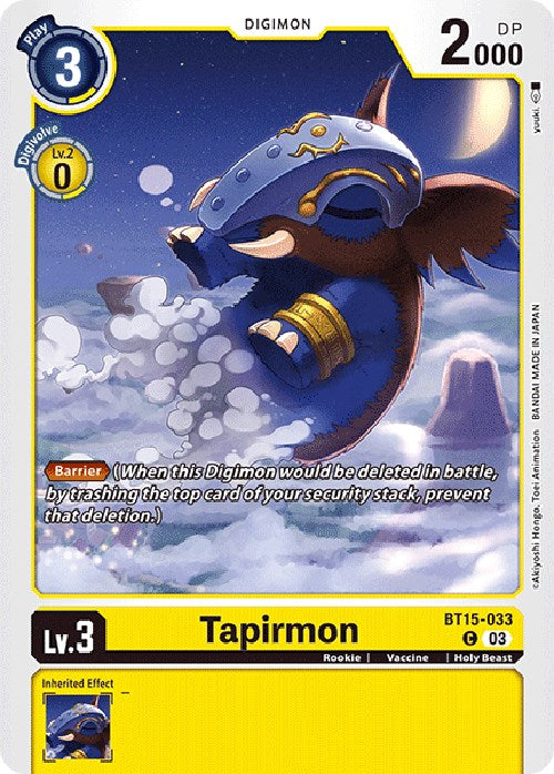 Tapirmon [BT15-033] [Exceed Apocalypse] | Amazing Games TCG