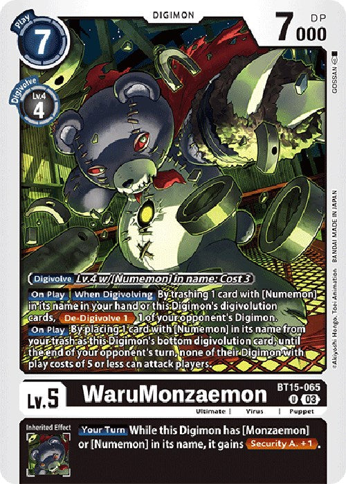 WaruMonzaemon (X Antibody) [BT15-065] [Exceed Apocalypse] | Amazing Games TCG
