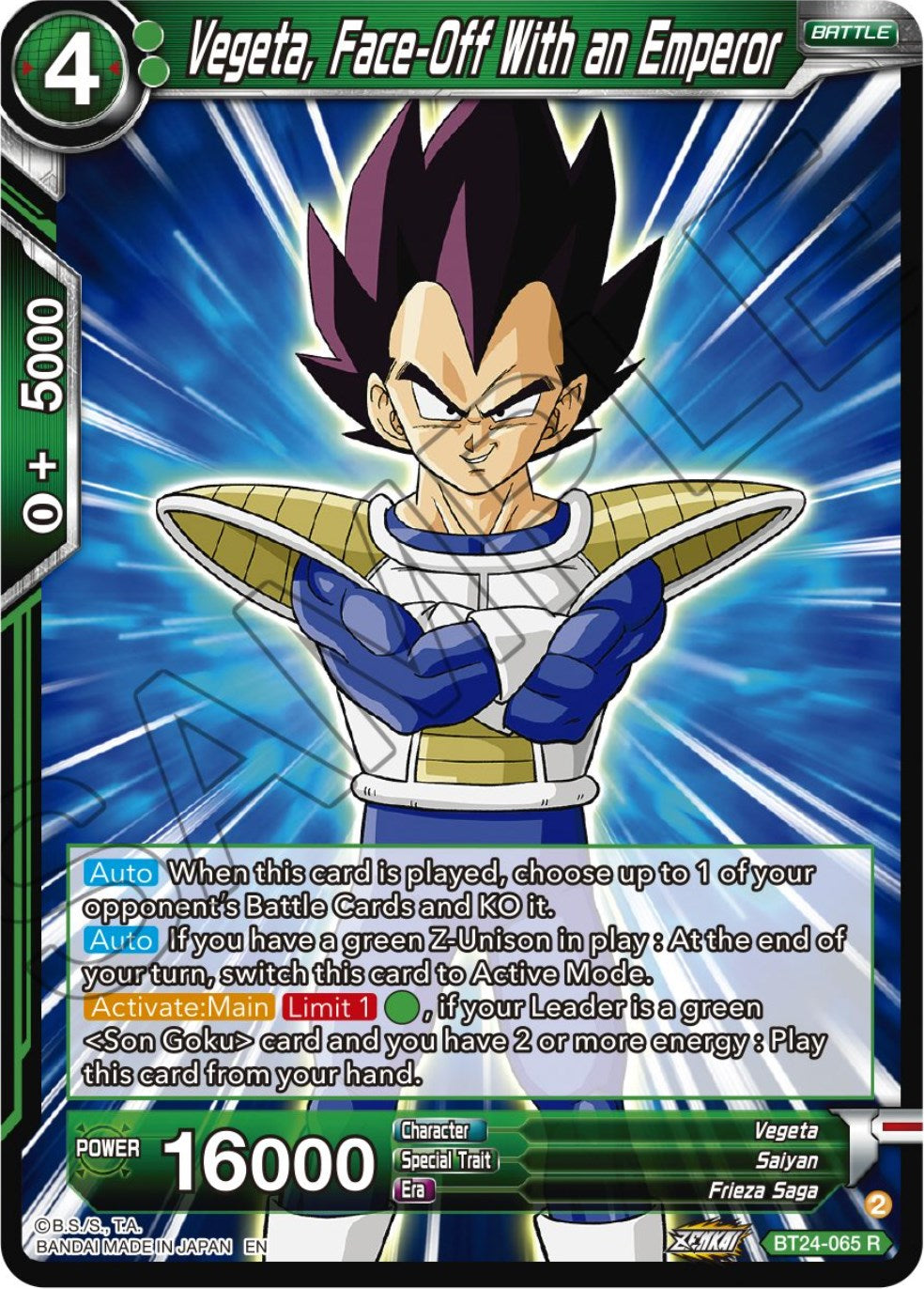 Vegeta, Face-Off With an Emperor (BT24-065) [Beyond Generations] | Amazing Games TCG
