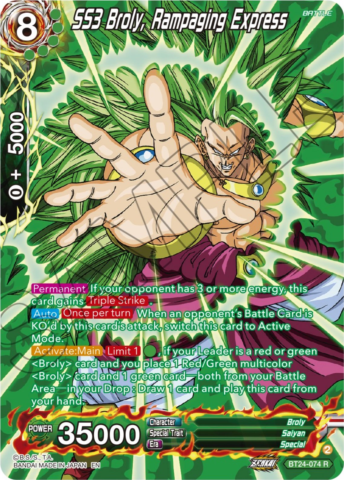 SS3 Broly, Rampaging Express (Collector Booster) (BT24-074) [Beyond Generations] | Amazing Games TCG