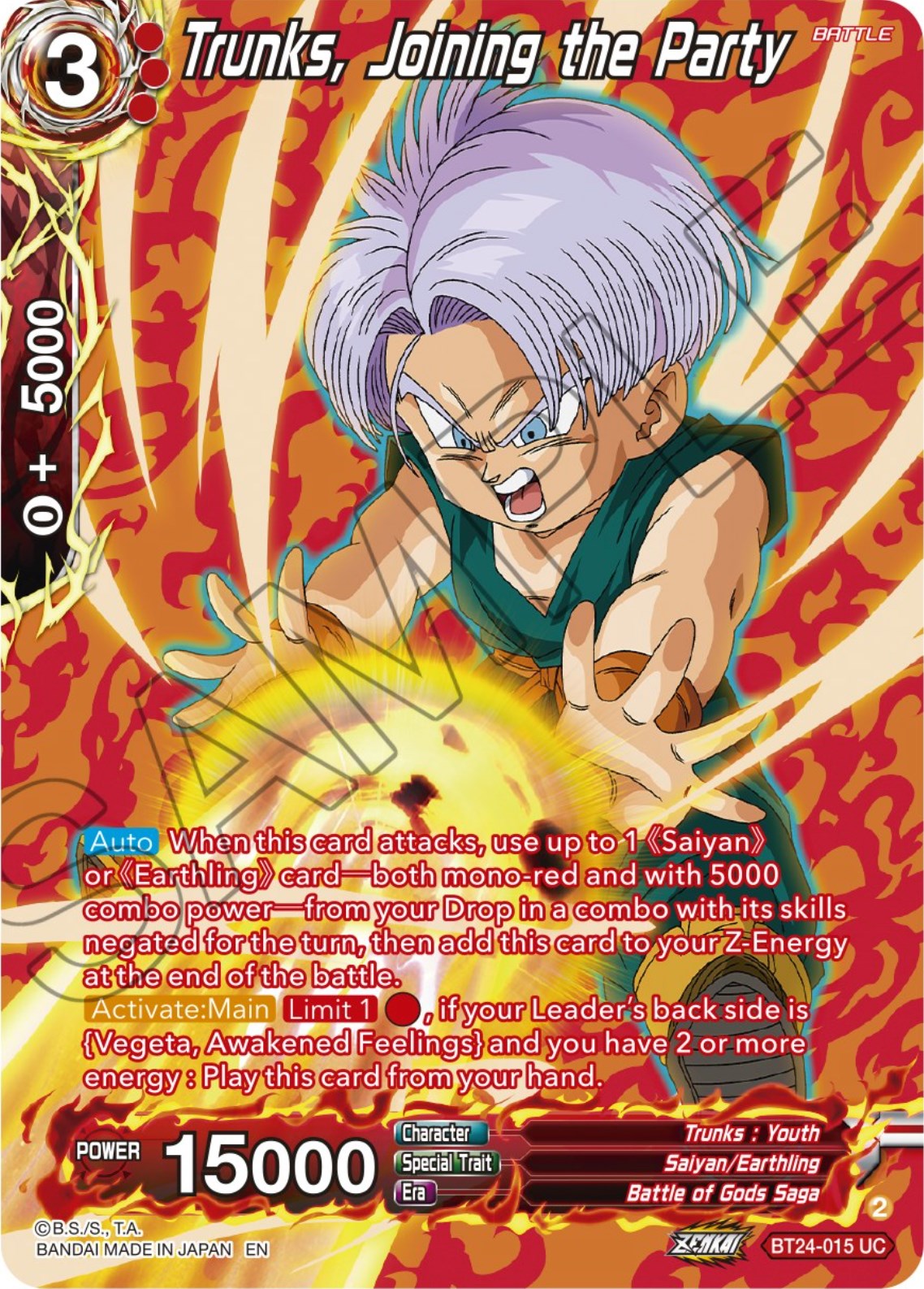 Trunks, Joining the Party (Collector Booster) (BT24-015) [Beyond Generations] | Amazing Games TCG